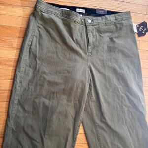 Ava & Viv Womens Olive Green High Rise Wide Leg Comfort Waist Pants Size 24 NWT